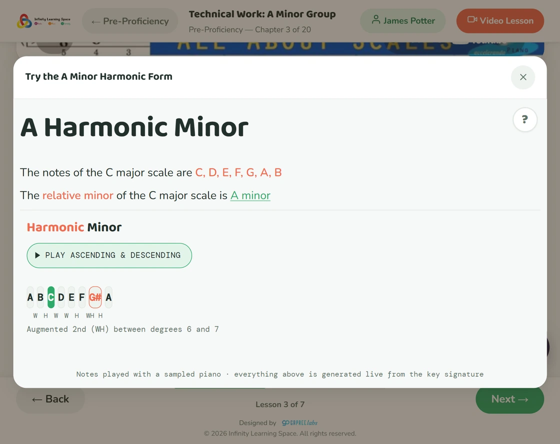 An interactive widget inside a chapter, for trying the thing being taught.